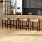 24 Inch Set of 2 Bar Stool with Curved Seat Cushions and Nail Head Trim